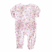 Silly Goose Ruffle Zipper Footie | Pink