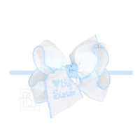 1/4" Pantyhose Little Sister Headband w/ Embroidered Bow