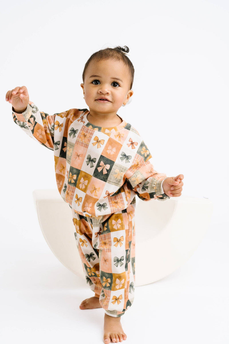 Bow Patchwork Sweatsuit