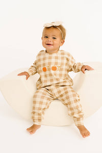 Pumpkin Season Bow Embroidered Crewneck Set