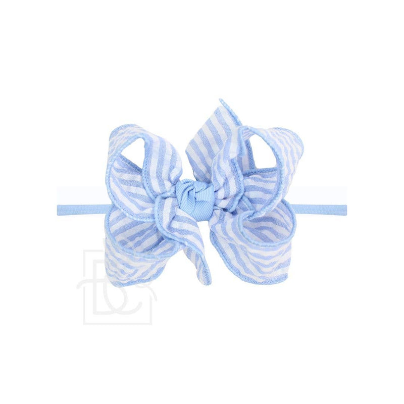 Nylon Headband w/Seersucker Bow