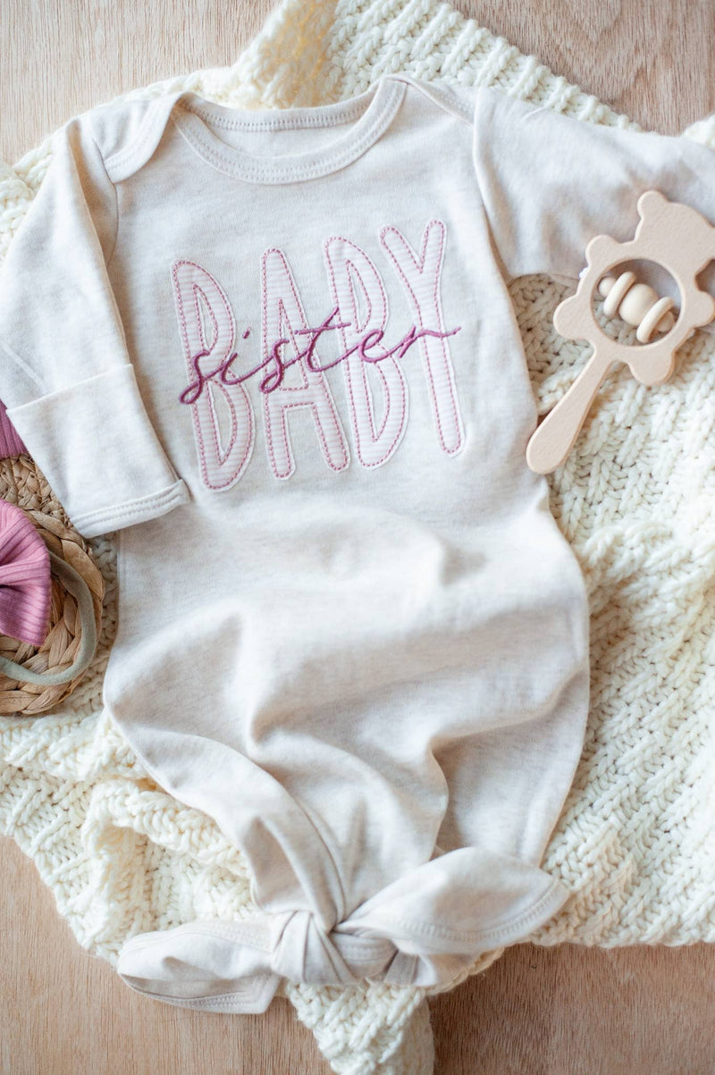 Baby Sister Embroidered Gown Outfit