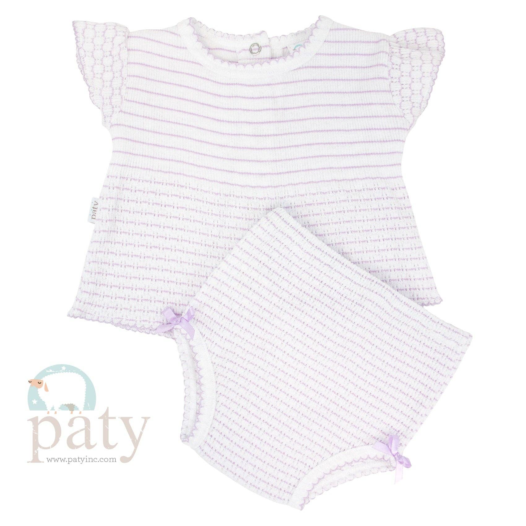 Paty Knit 2 Piece Diaper Set (Pinstripe)