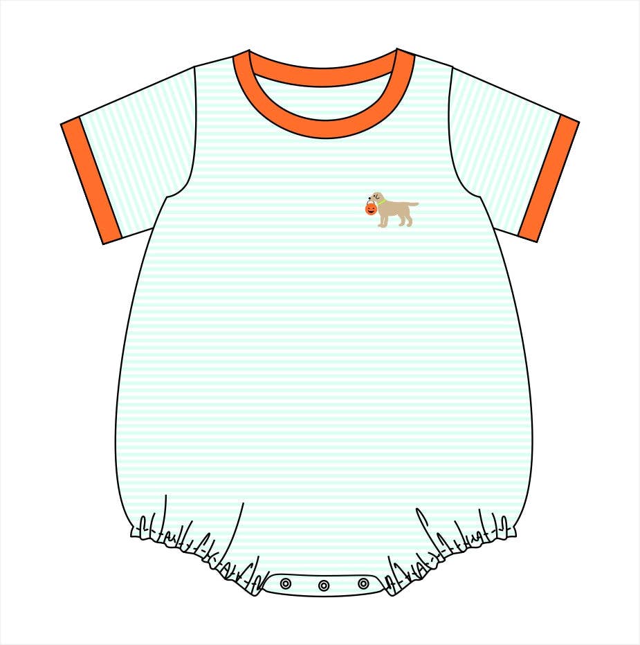 Boys Fall Mint Stripe Bubble
