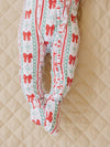 Retro Candy Cane Bamboo Zip Romper