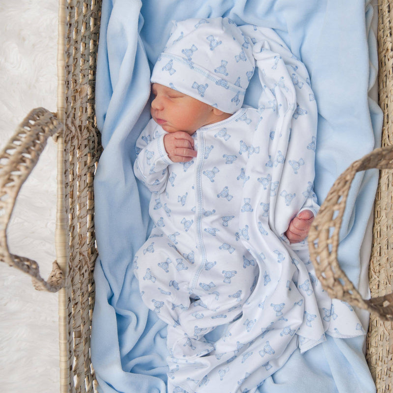 Baby's Teddy Footie - Light Blue