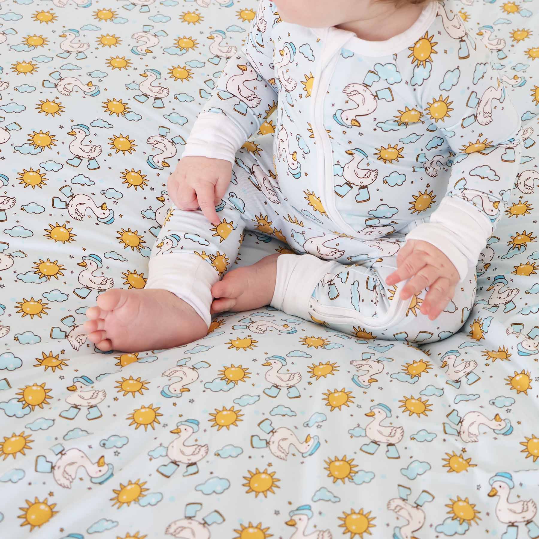 Silly Goose Convertible Zip Romper | Blue