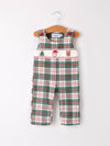 Christmas Plaid Embroidered Smock Longall