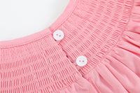 Pink Hearts Valentine Smocked Romper