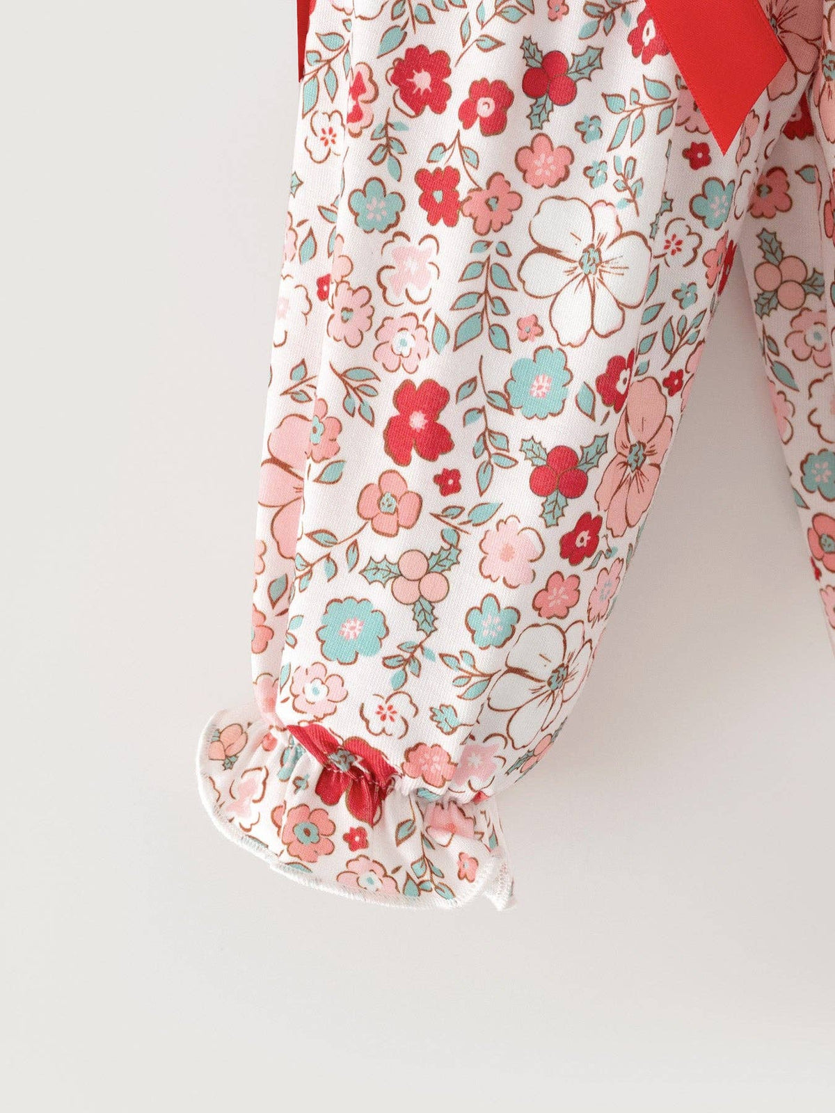 Christmas Red Floral Bloomer Set