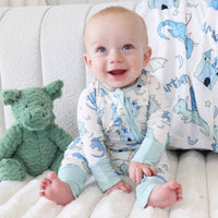 Dragon Adventure Convertible Zip Romper | Blue
