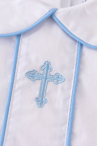 Cross Embroidery Two Piece Set