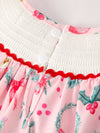Holly Christmas Embroidered Smocked Dress