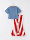 “MERICA” Top + Striped Bell Bottoms Set