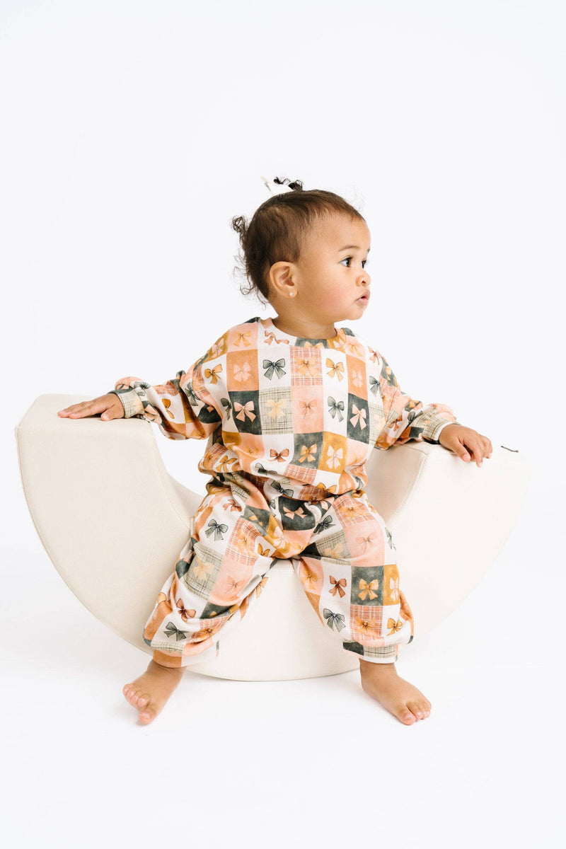 Bow Patchwork Sweatsuit