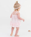 Seersucker Bow Front Woven Bubble Romper
