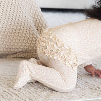 Lovely Leopard Bamboo Waffle Zipper Ruffle Footie