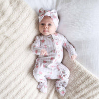 Rosy & Cozy Ruffle Zipper Footie