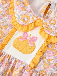 Bow Pumpkin Floral Dress