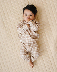 Jogger Set | Beige Gingham