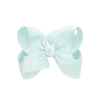 LAYERED ORGANZA/GROSGRAIN BOW ON CLIP