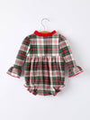 Christmas Plaid Santa Applique Bubble