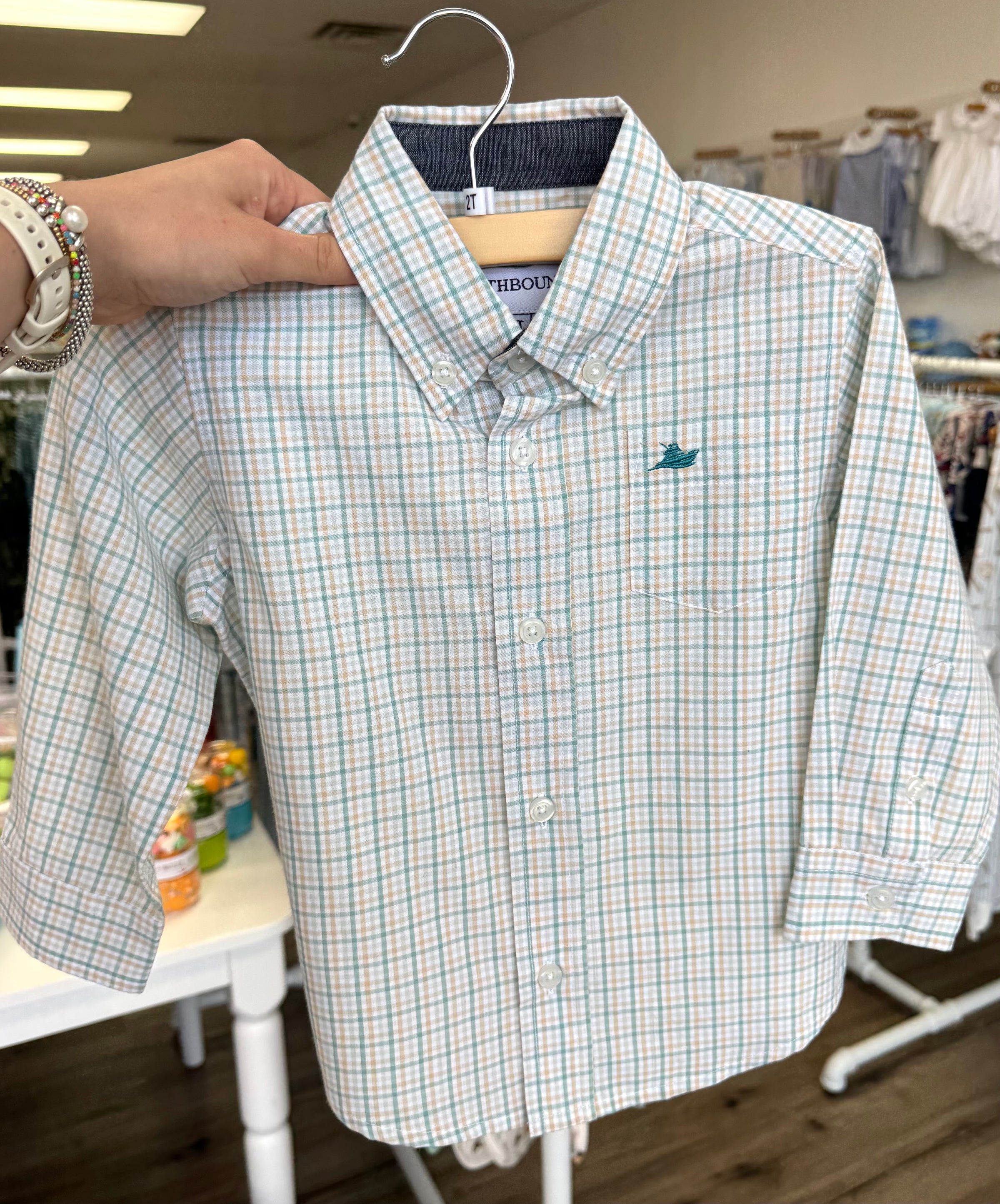 Spring Plaid Long Sleeve Dress Shirt