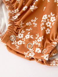 Rust Floral Peter Pan Collar Bubble