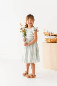 Mint Bay Stripes | TIE-BACK DRESS