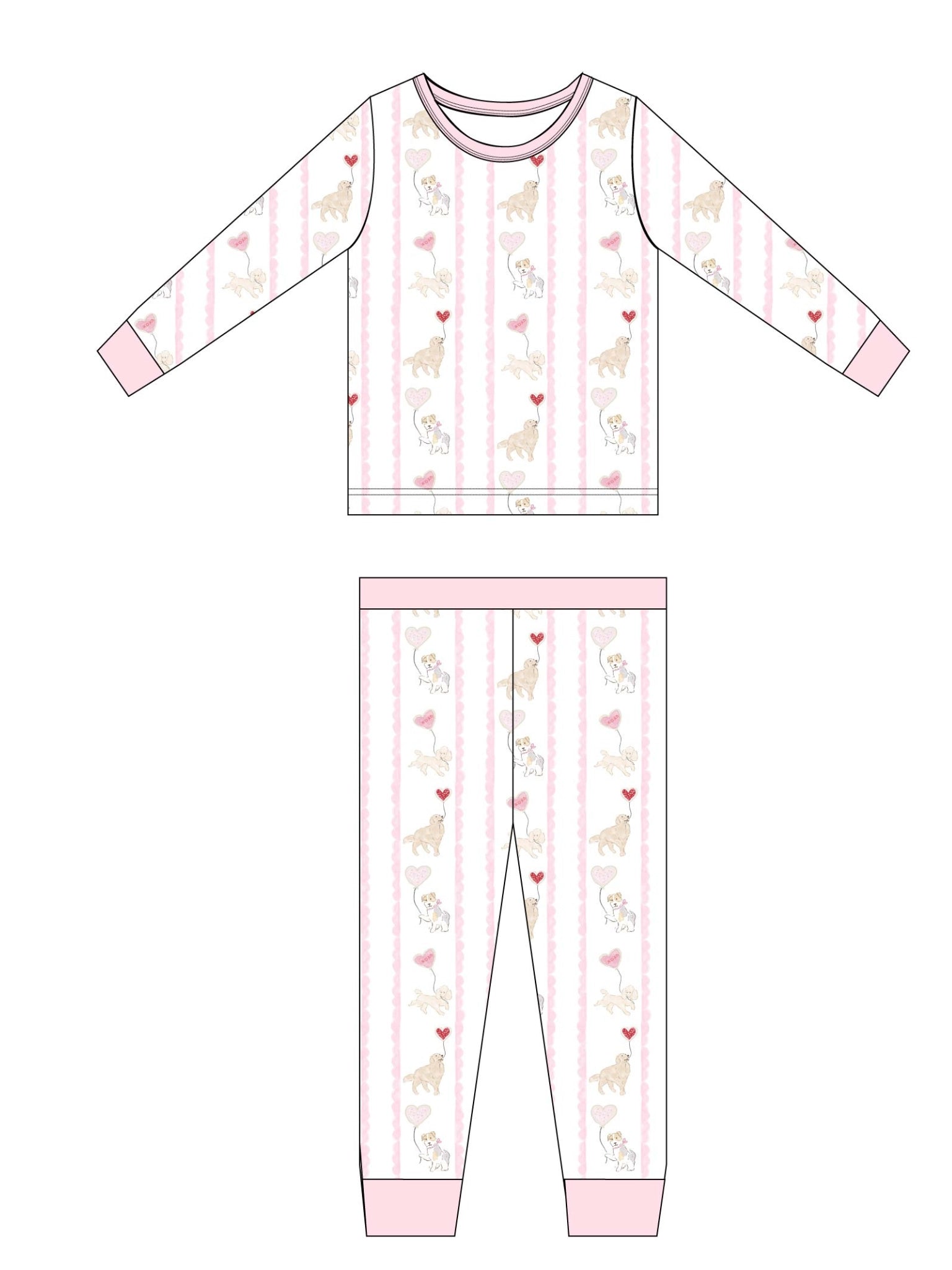 Valentine Pups 2 Piece Set