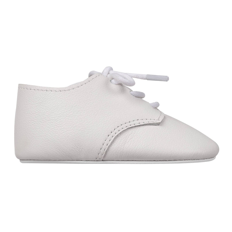 August Crib-White Leather