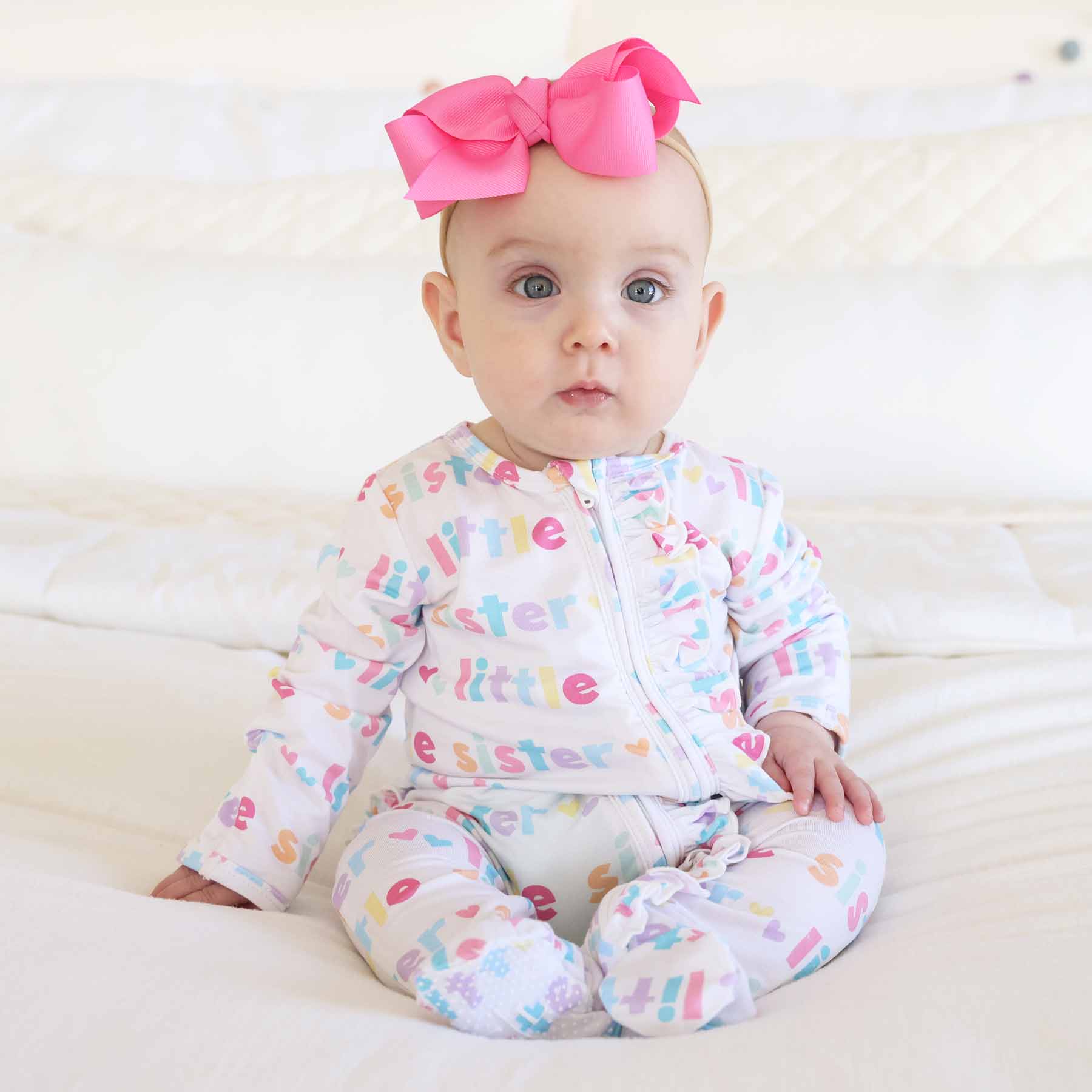 Little Sister Ruffle Zipper Footie