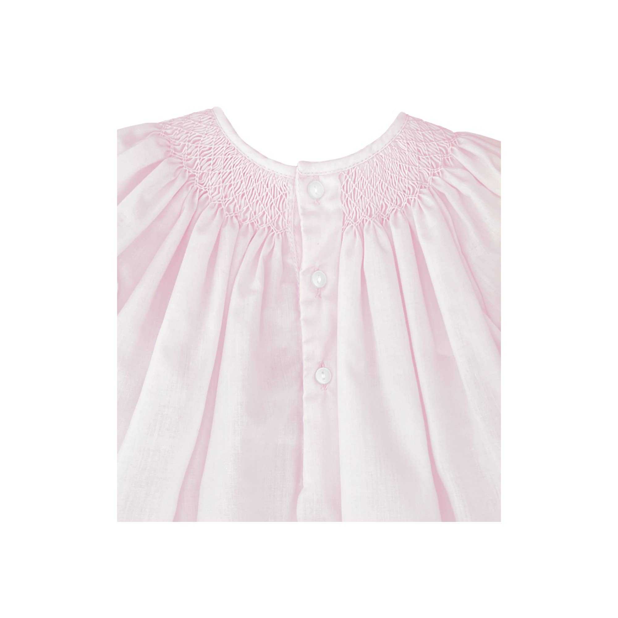 Smocked Daygown with Raglan Embroidery - Pink