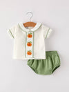 Pumpkin Applique Boys Bloomer Set