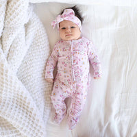 Silly Goose Ruffle Zipper Footie | Pink