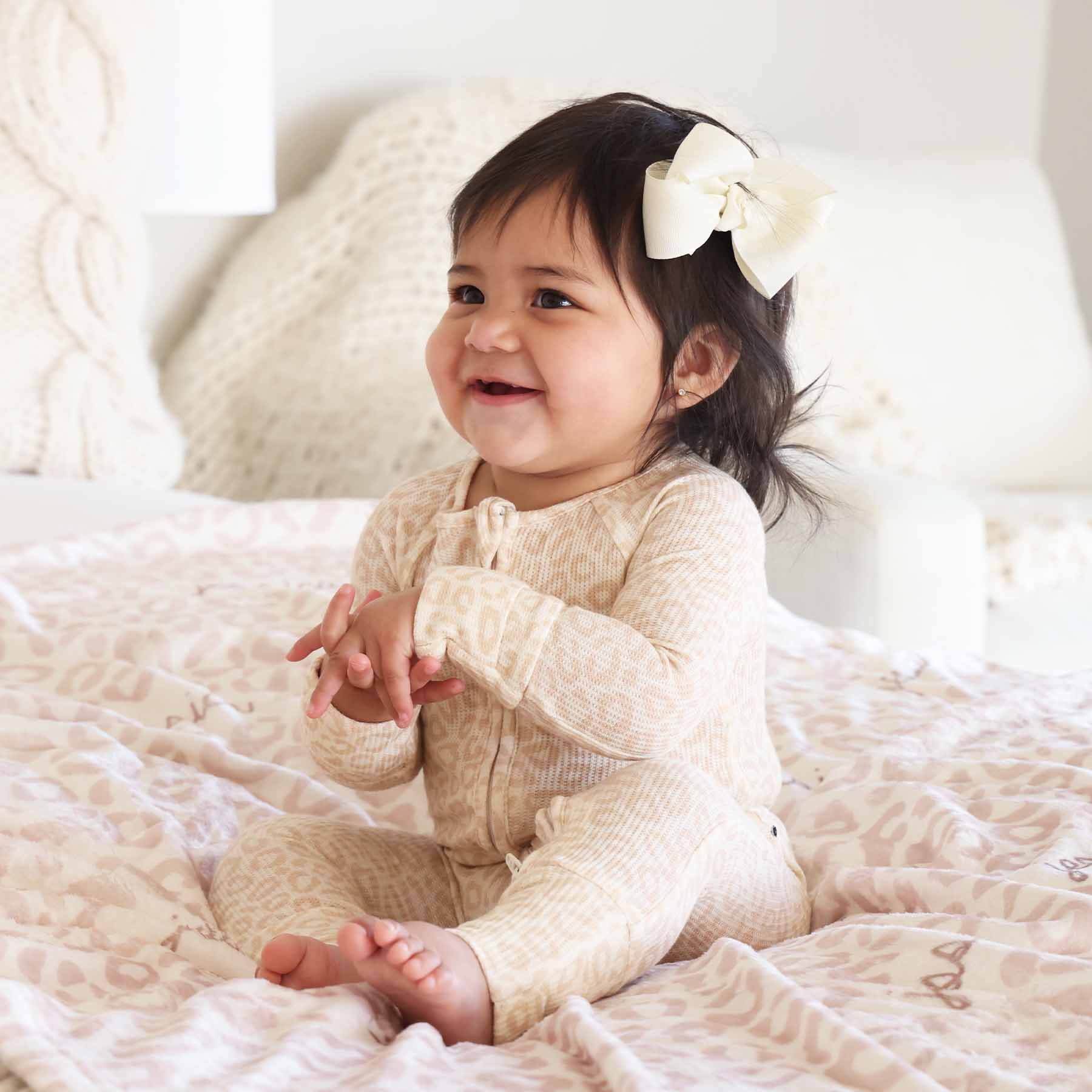 Lovely Leopard Bamboo Waffle Convertible Zip Romper