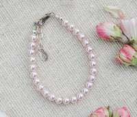 Sterling Silver Pink Pearl Girl Bracelet - Jami