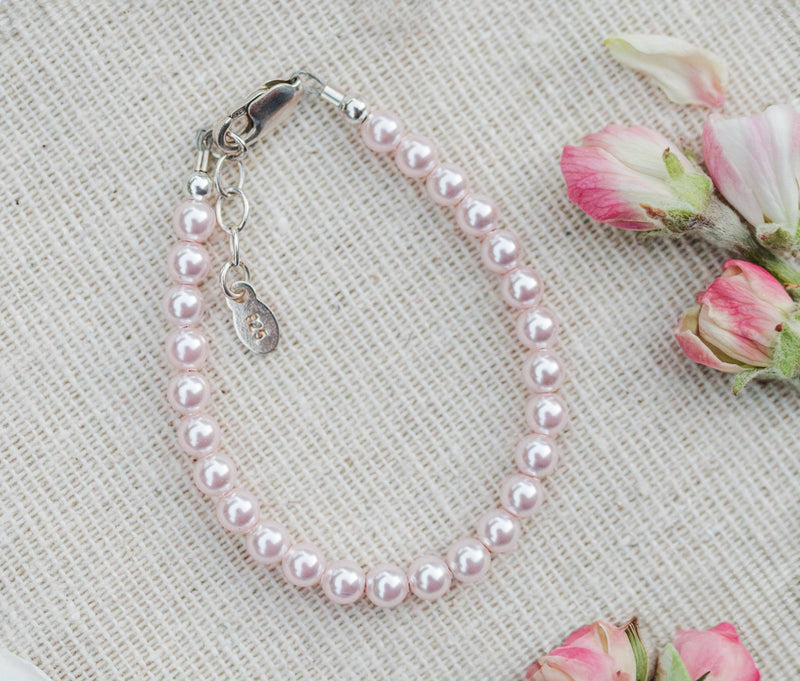 Sterling Silver Pink Pearl Girl Bracelet - Jami