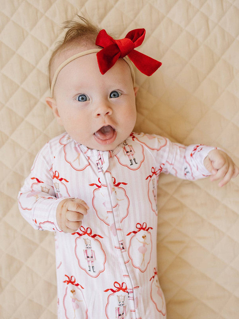 Pink Nutcracker Bamboo Zip Romper