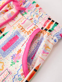 Back to School Print Scallop Short Set