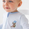 Boots and Cowboy Hat Zip Footie - Light Blue