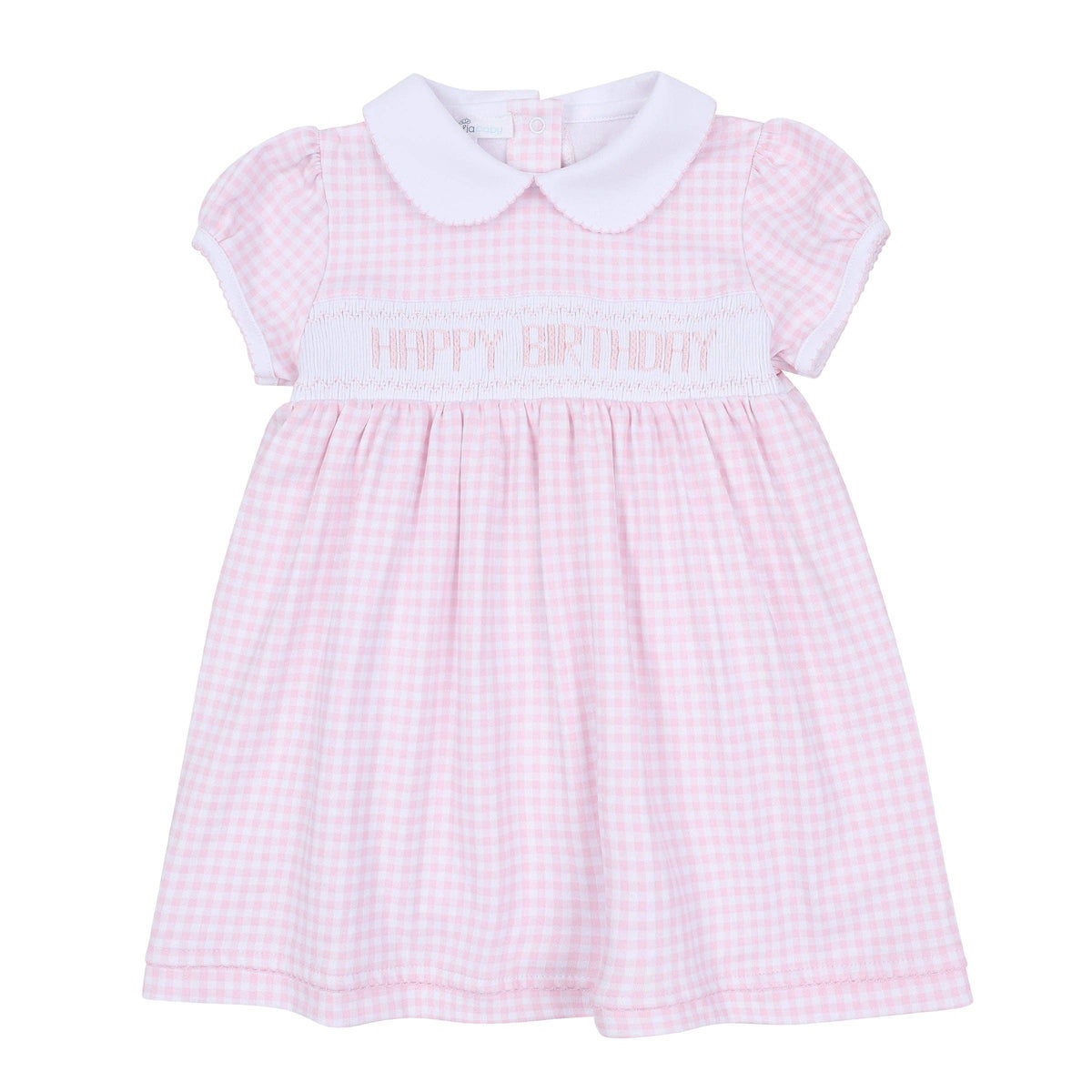 Birthday Classics Smocked Short Sleeve Dress - Pink