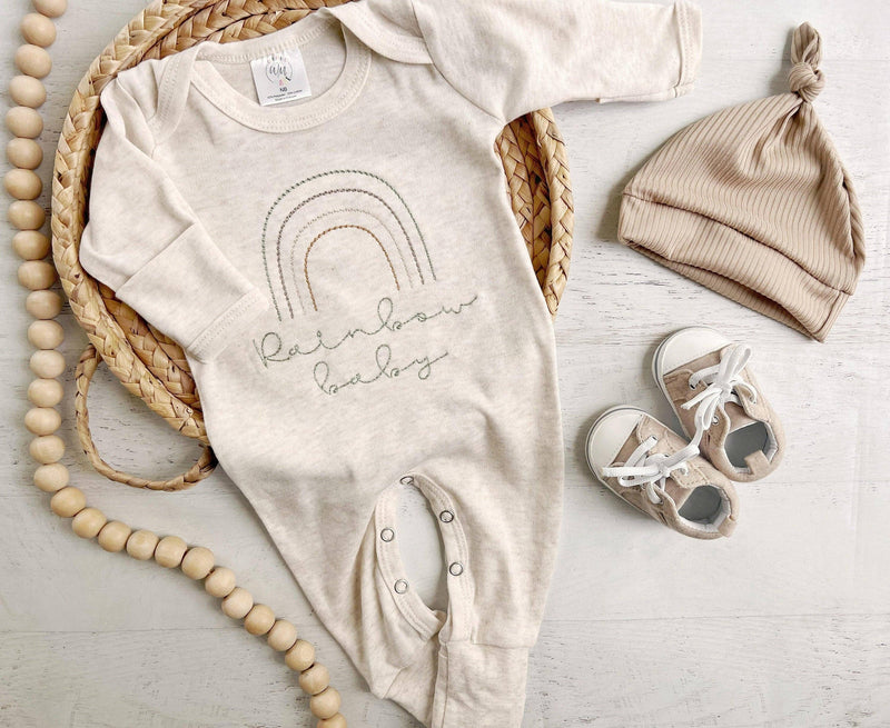 Neutral Rainbow Baby Romper