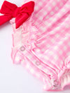 Heart Embroidered Gingham Bubble