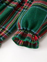 Christmas Plaid Smocked Bubble Romper
