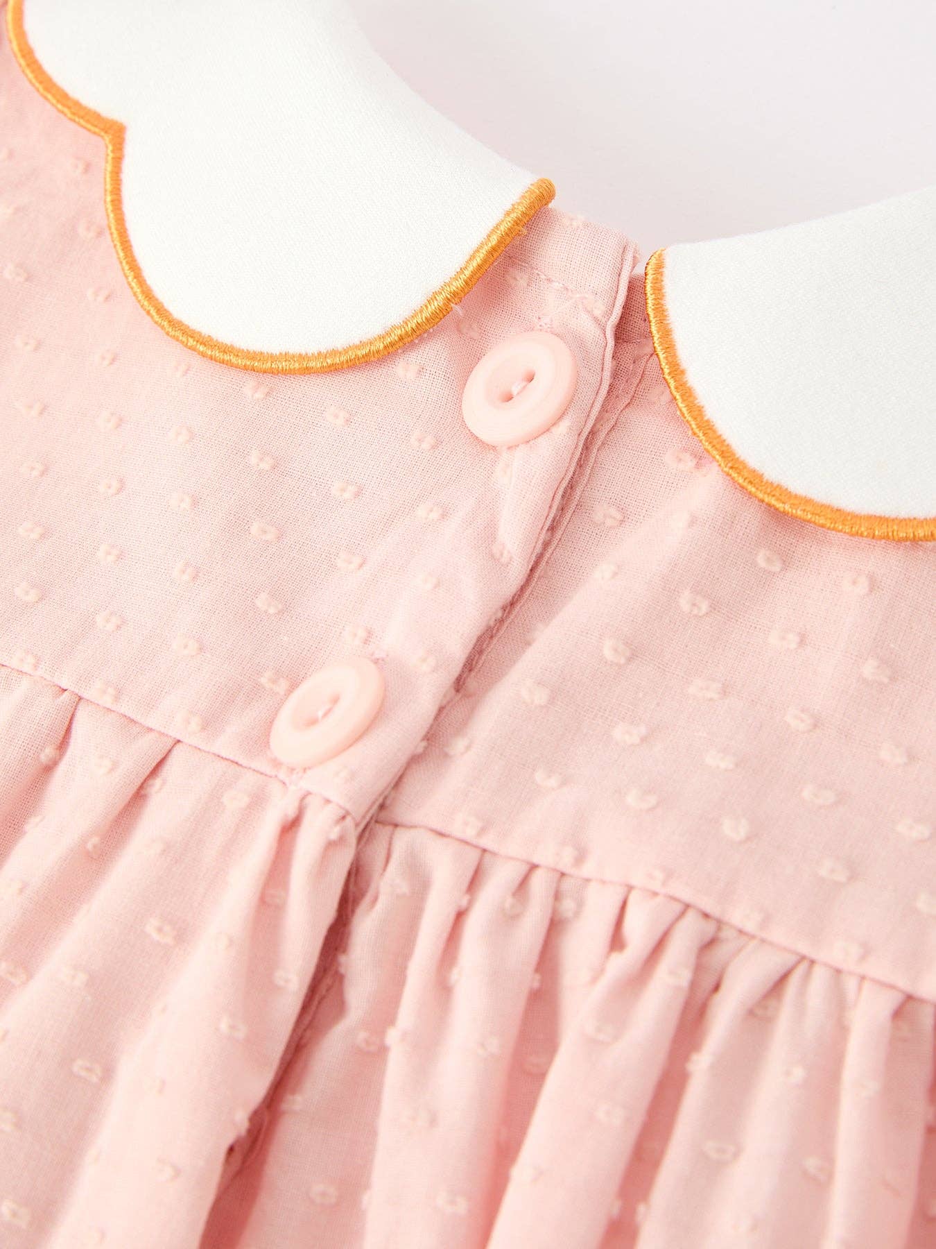 Pink Pumpkin Embroidered Girls Bloomer Set