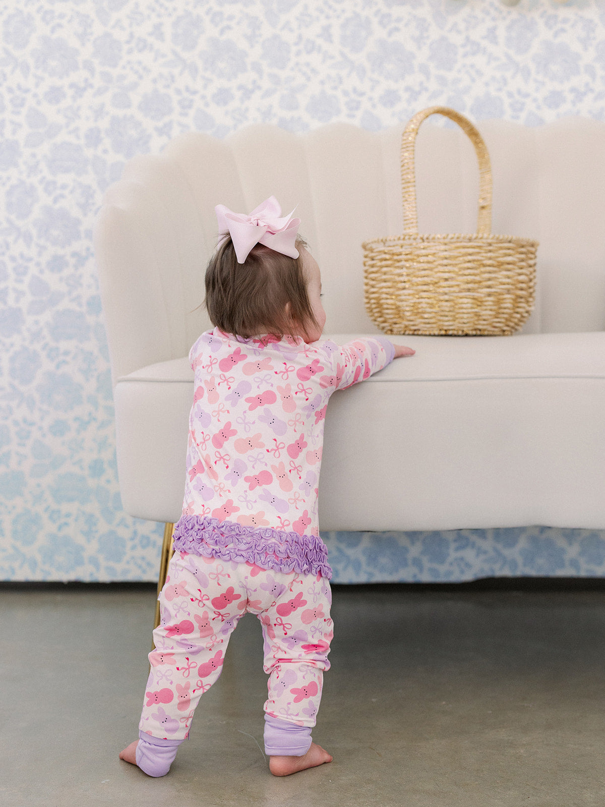 Sweet Bunny Zipper Ruffle Romper