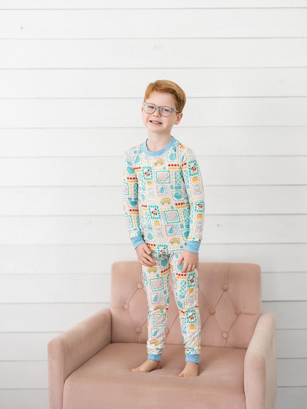 Blue Little Learner Bamboo PJ Set