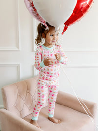 Pink Convo Hearts PJ Set