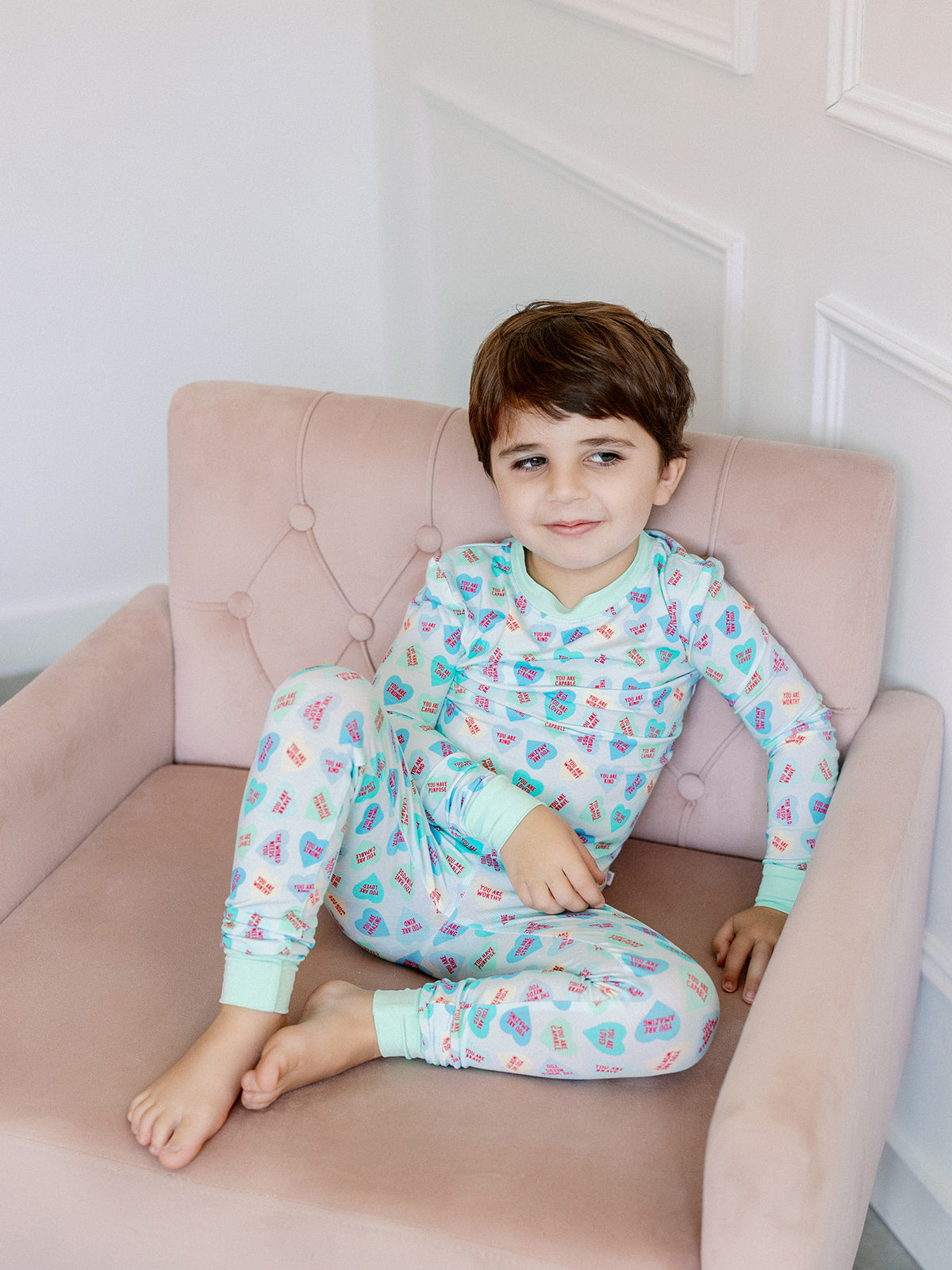 Blue Convo Hearts PJ Set